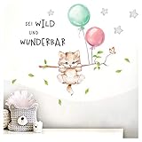 Little Deco Wandbilder Spruch sei wild & Katze I Wandbild 102 x...