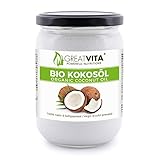GreatVita Bio Kokosöl, nativ, 500 ml im Glas zum Kochen &...